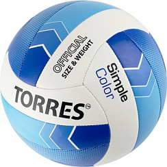 Мяч Torres Simple Color V32115 синтетическая кожа белый-синий-голубой